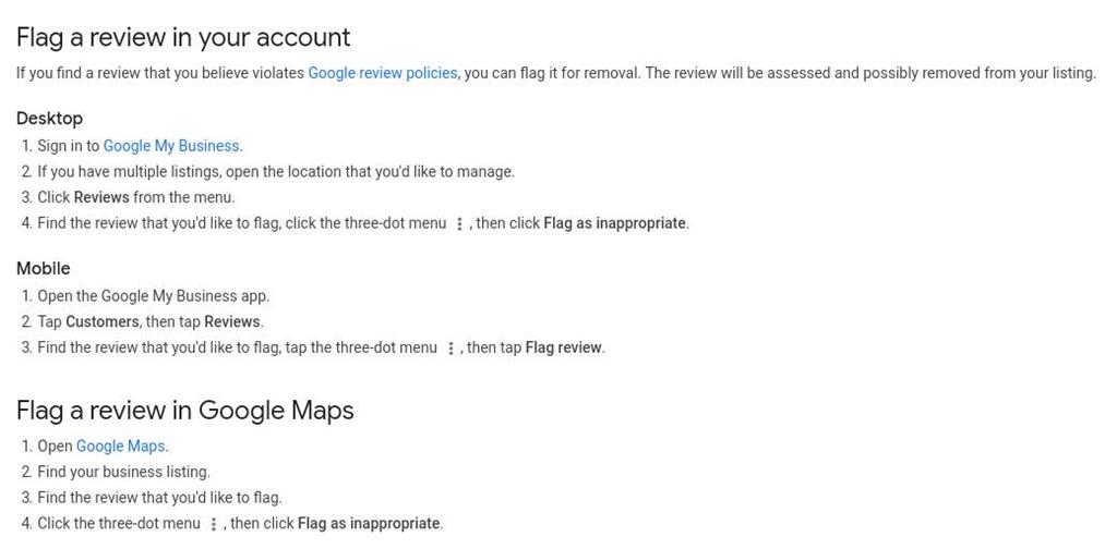 flag a review methods google business listing