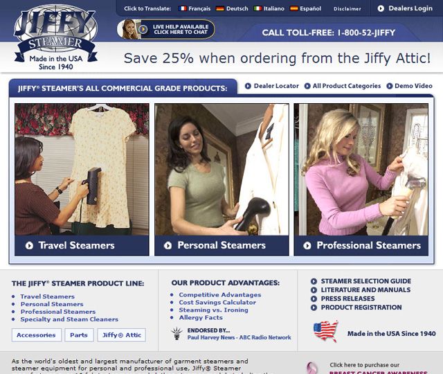 Jiffy Steamers and Steamer Equipment