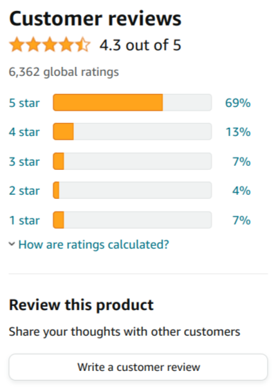 Amazon ratings screenshot