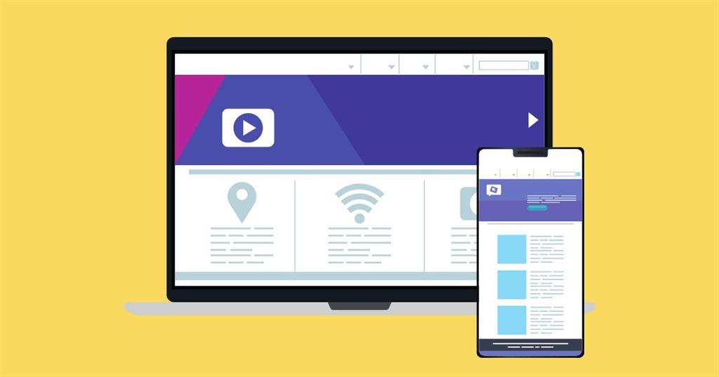 business website on laptop and smartphone