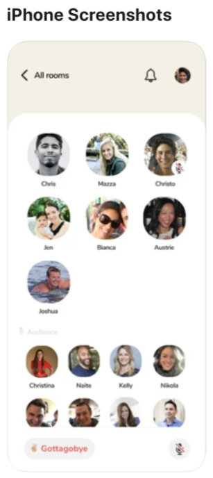 Clubhouse iPhone screenshot from App Store