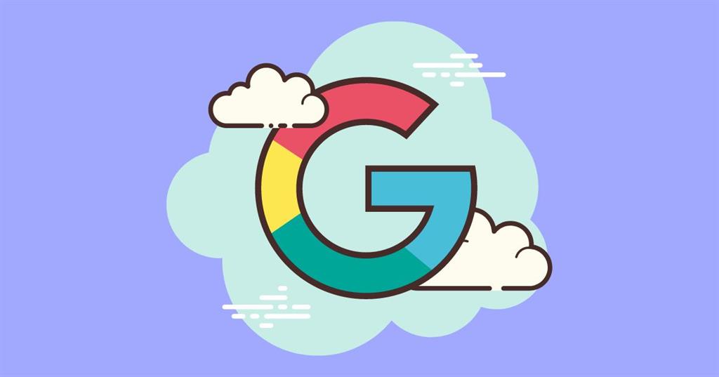 Google logo surrounded by clouds